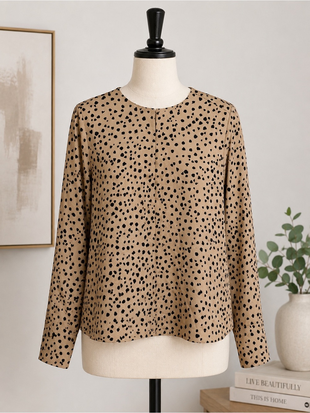 LOFT Animal Leopard Print-Long Sleeve, Size S, EUC - Picture 4 of 12